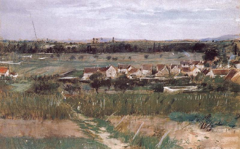 Berthe Morisot Village Norge oil painting art
